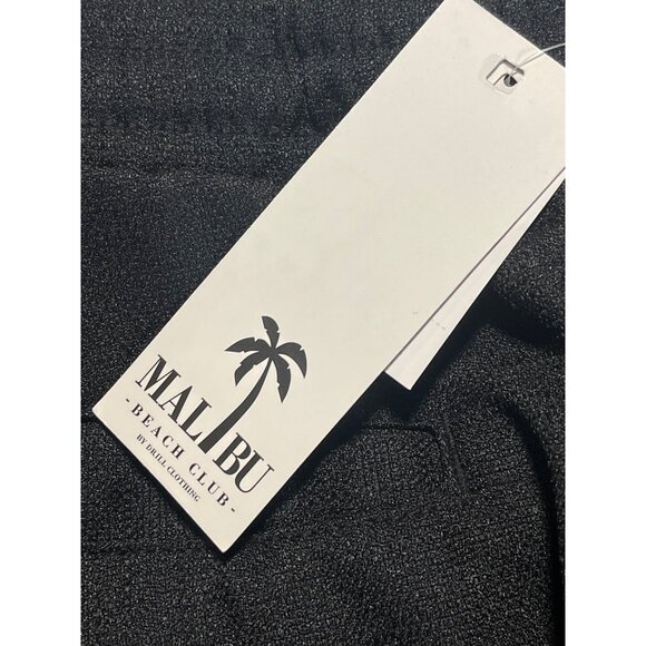 Malibu Beach Club Black Drawstring Pants Womens Medium Sheer Swim Cover Up - Picture 8 of 9